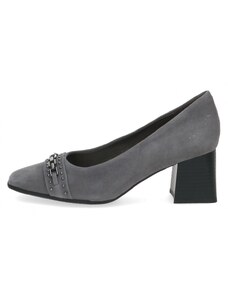 Дамски обувки на ток Caprice естествена кожа (велур) сиви - 39