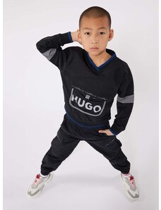 Детски панталон HUGO в тъмносиньо с изчистен дизайн