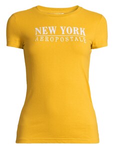 AÉROPOSTALE Тениска 'JULY NEW YORK' къри / бяло