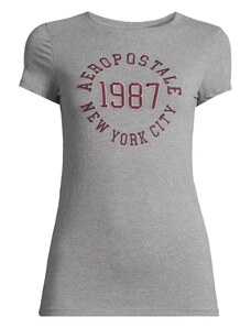 AÉROPOSTALE Тениска 'JKI 1987' пуебло оранжево-кафяво / сив меланж