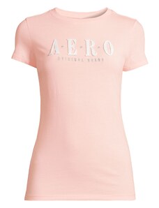 AÉROPOSTALE Тениска 'STARS' розе / сребърно / бяло
