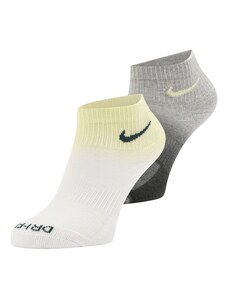 NIKE Спортни чорапи 'Everyday Plus' светложълто / сиво / тъмносиво / бяло