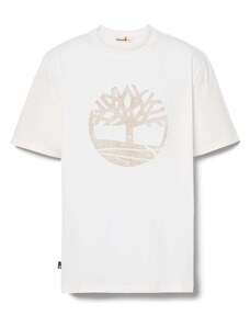 TIMBERLAND Тениска 'Garment Dye' кремаво / бяло