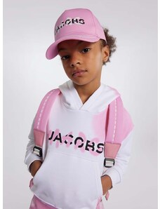 Детски суичър Marc Jacobs в бяло с качулка с десен