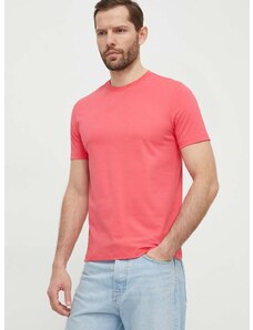Памучна тениска BOSS в розово с изчистен дизайн 50468347