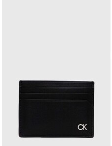 Кожен калъф за карти Calvin Klein в черно K50K511690