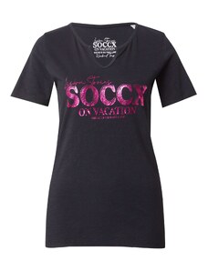 Soccx Тениска розово / черно