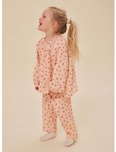 Детски памучен панталон Konges Sløjd в розово с десен