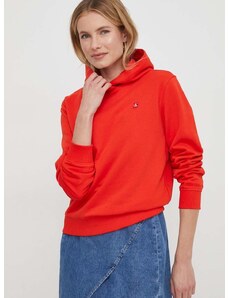 Суичър Calvin Klein Jeans в червено с качулка апликация J20J223227