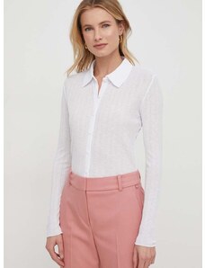 Риза Calvin Klein Jeans дамска в бяло със стандартна кройка с класическа яка J20J223095