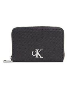 Малък дамски портфейл Calvin Klein Jeans Minimal Monogram M Zip Around T K60K611970 Black BEH