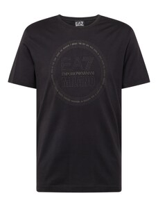 EA7 Emporio Armani Тениска сиво / черно