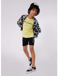 Детски къси панталони Karl Lagerfeld в черно с регулируема талия