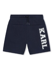 Детски къси панталони Karl Lagerfeld в тъмносиньо с регулируема талия