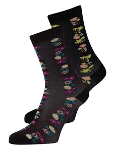 BeckSöndergaard Къси чорапи 'Flosine Visca' тъмнокафяво / жълто / лилав / черно