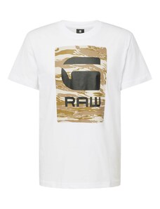 G-Star RAW Тениска пуебло оранжево-кафяво / капучино / черно / бяло