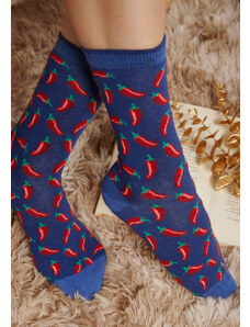 Comfort Дамски чорапи с чушки - Синьо