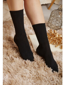 Comfort Дамски спортни чорапи в един цвят - Черно