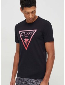Тениска Guess в черно с принт F4GI00 J1311