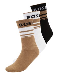BOSS Black Къси чорапи умбра / черно / бяло