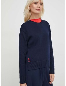 Памучен пуловер Polo Ralph Lauren в тъмносиньо от лека материя 211898583