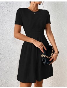 Creative Разкроена дамска рокля в черно - код 3078