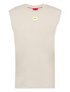 HUGO Тениска 'Dankto 241' сиво-бежово / светлозелено / черно