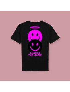 NAZAZU Дамска памучна тениска в цвят по избор с кръгло деколте Change the game- Фуксия - NZZ 5001