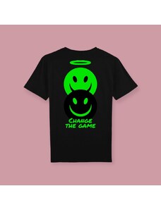 NAZAZU Дамска памучна тениска в цвят по избор с кръгло деколте Change the game- Зелена- NZZ 5002