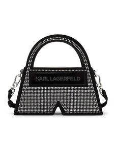Karl Lagerfeld Дамска чанта черно / сребърно