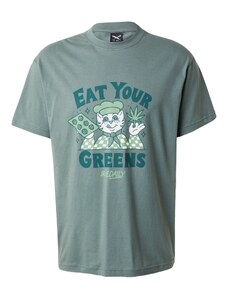 Iriedaily Тениска 'Eat Greens' смарагдово зелено / нефритено зелено / светлозелено / бяло
