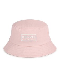 Бебешка памучна капела Kenzo Kids в розово от памук