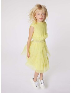 Детска рокля Karl Lagerfeld в жълто среднодълга разкроена