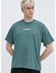 Памучна тениска Dickies ENTERPRISE TEE SS в зелено с принт DK0A4YRN