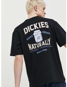 Памучна тениска Dickies ELLISTON TEE SS в черно с принт DK0A4YRM