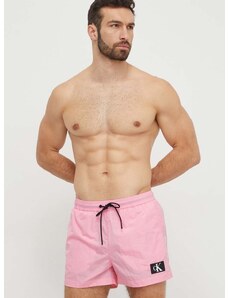Плувни шорти Calvin Klein в розово KM0KM00979