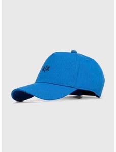 Памучна шапка с козирка Armani Exchange в тъмносиньо с апликация 954112 CC571 NOS