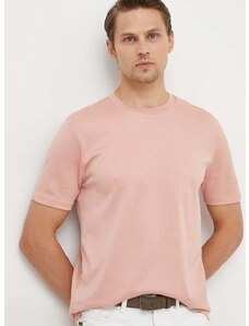 Памучна тениска BOSS в розово с изчистен дизайн 50511595