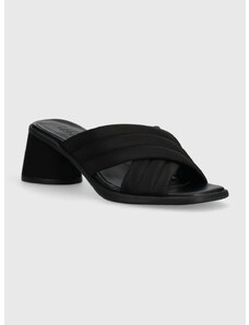 Чехли Camper Kiara Sandal в черно с дебел ток K201540.004
