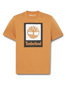 TIMBERLAND Тениска светлокафяво / черно / бяло