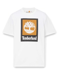 TIMBERLAND Тениска пуебло оранжево-кафяво / черно / бяло