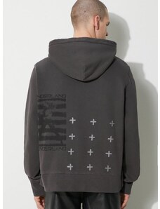 Памучен суичър KSUBI portal kash hoodie в сиво с качулка с принт MPS24FL011