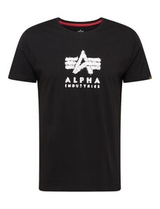 ALPHA INDUSTRIES Тениска 'Grunge' черно / бяло