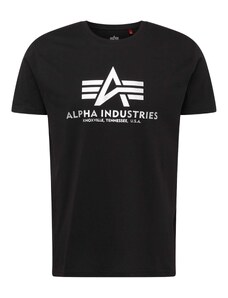 ALPHA INDUSTRIES Тениска черно / бяло
