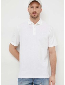 Тениска с яка лен Polo Ralph Lauren в бяло с изчистен дизайн 710933390