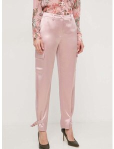 Панталон Guess MARZIA в розово със стандартна кройка, с висока талия W4GB50 WG7C0
