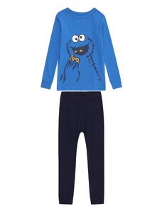GAP Комплект пижама 'COOKIE' синьо / нейви синьо / светлокафяво / бяло