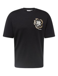 Calvin Klein Тениска злато / черно / бяло
