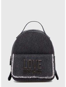Памучна раница Love Moschino в сиво малък размер с апликация