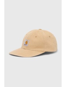 Памучна шапка с козирка Carhartt WIP Icon Cap в бежово с апликация I033359.1YHXX